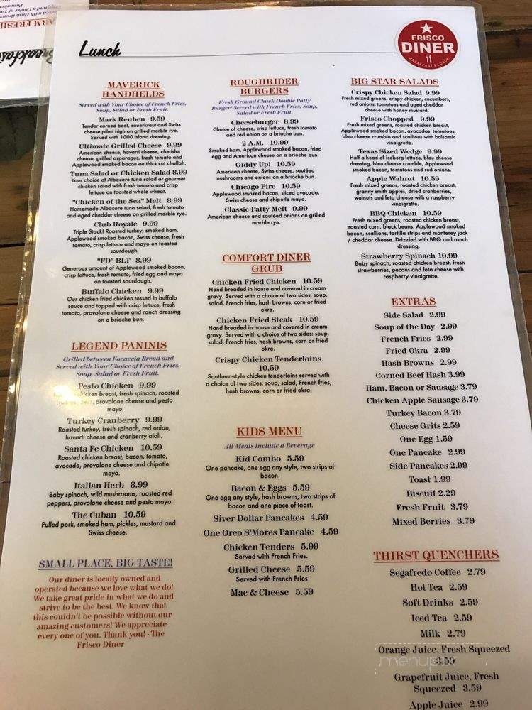 Frisco Diner - Frisco, TX menu_pic