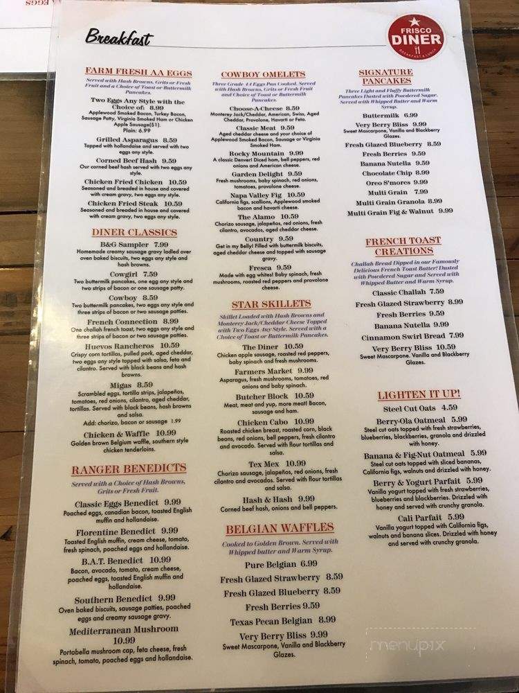 Frisco Diner - Frisco, TX menu_pic