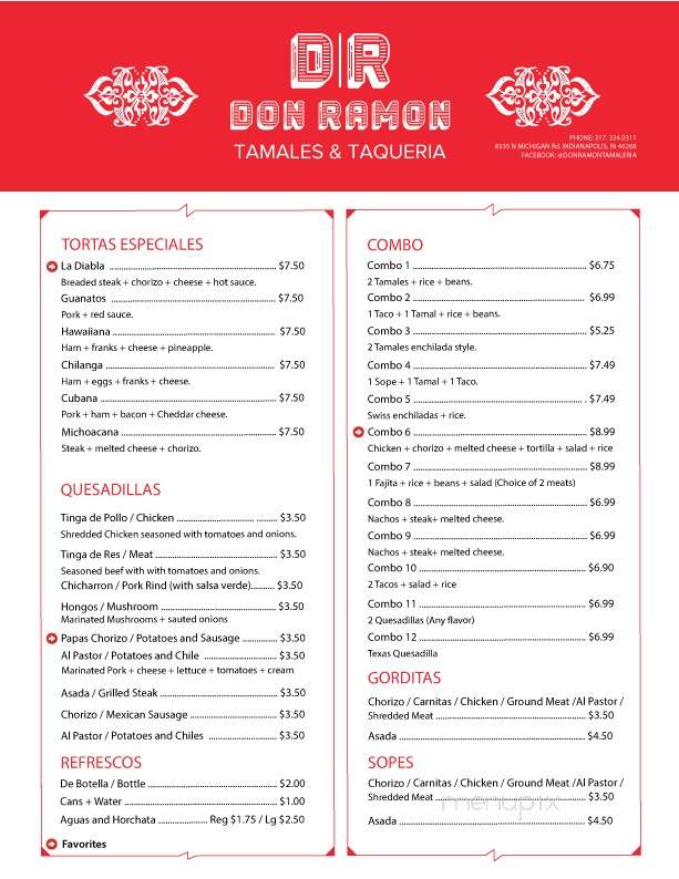 Don Ramon Tamaleria & Taqueria - Indianapolis, IN menu_pic