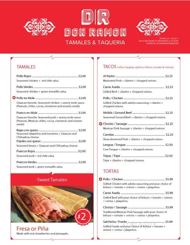 Don Ramon Tamaleria & Taqueria - Indianapolis, IN menu_pic