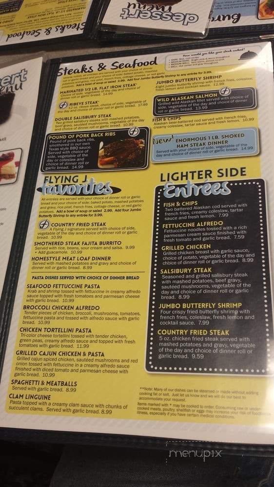 Flying J Restaurant - La Grande, OR menu_pic