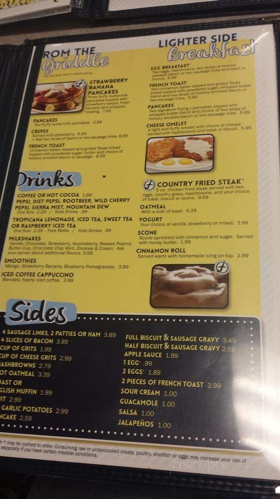 Flying J Restaurant - La Grande, OR menu_pic