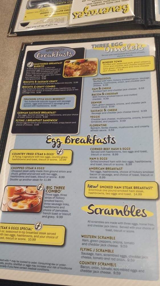Flying J Restaurant - La Grande, OR menu_pic