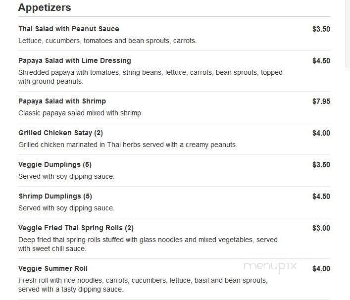 Thai Palace - New York, NY menu_pic