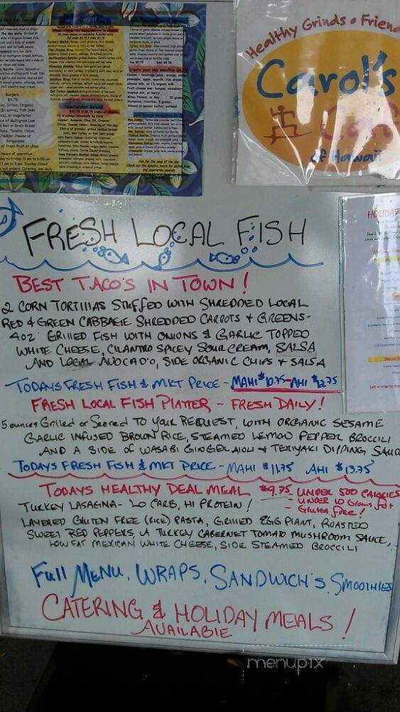 Carol's Cafe - Kailua Kona, HI menu_pic