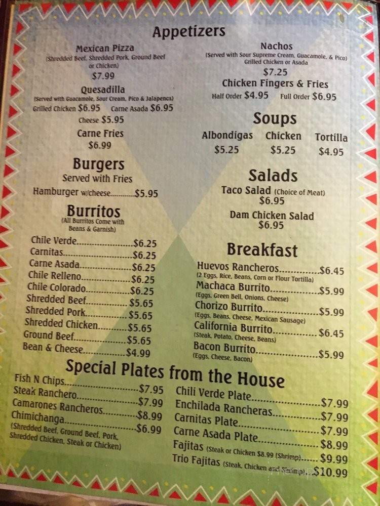 Mi Burrito - Parker, AZ menu_pic