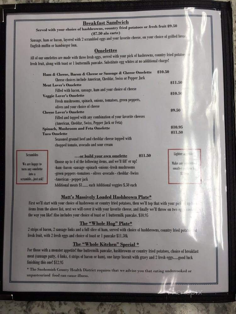 The Stilly Diner - Arlington, WA menu_pic