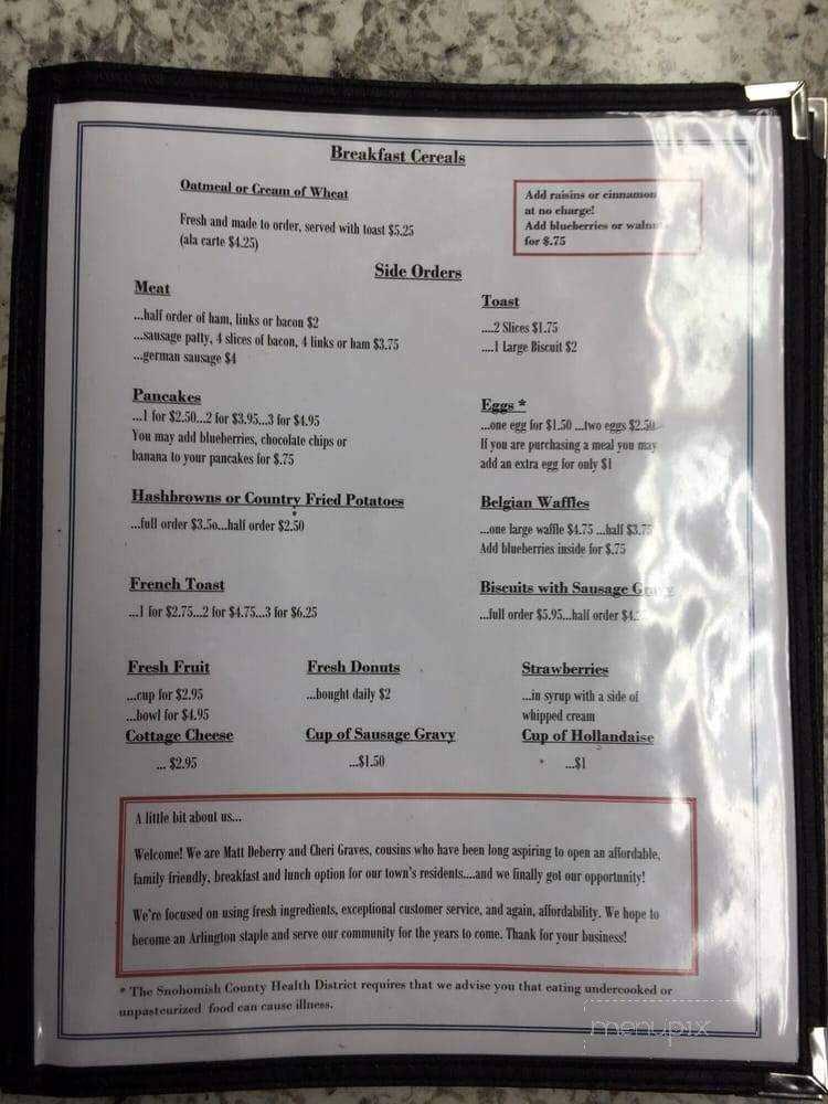 The Stilly Diner - Arlington, WA menu_pic
