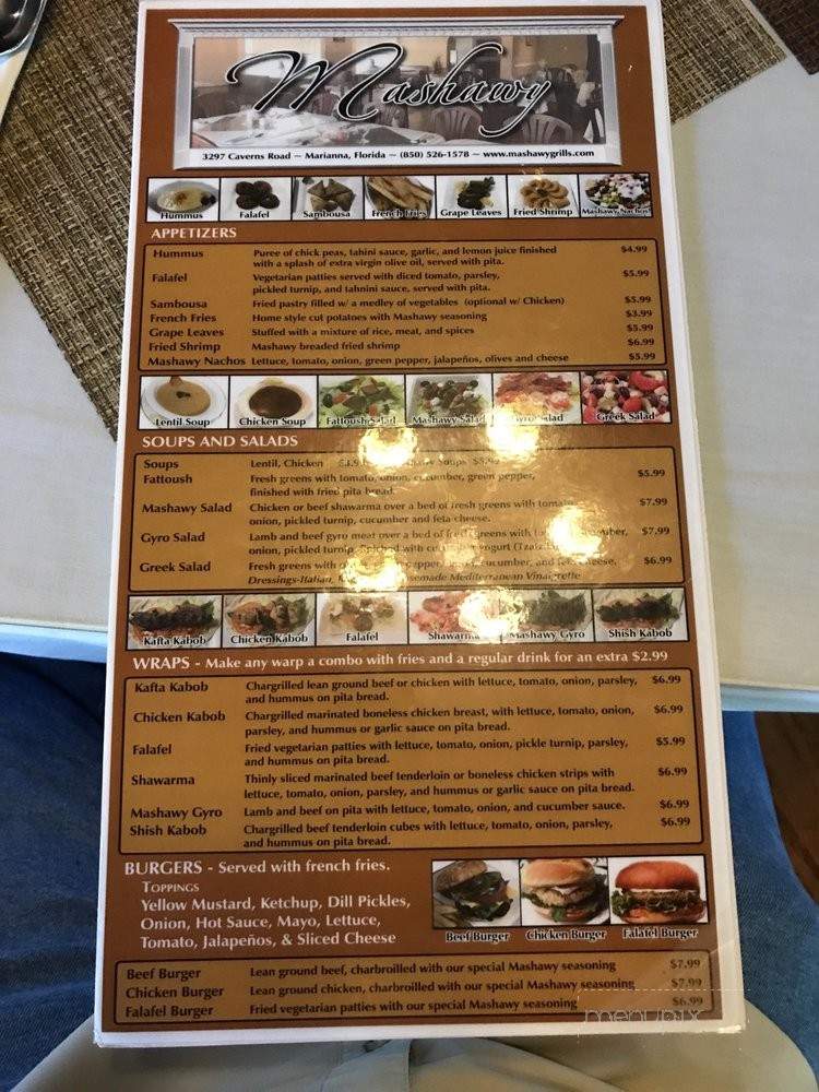 Mashawy Grill - Marianna, FL menu_pic