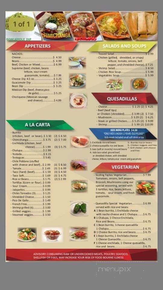 Los Amigos Mexican Grill - Hamilton, AL menu_pic