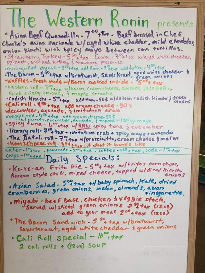 The Western Ronin - San Angelo, TX menu_pic