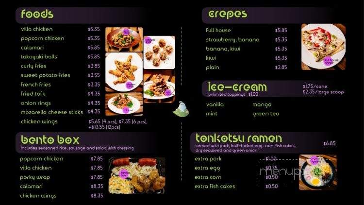 Tea Villa - Milpitas, CA menu_pic