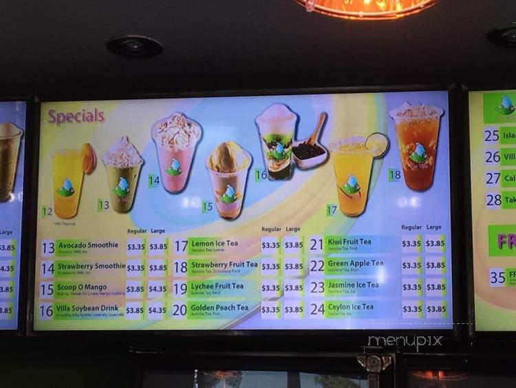 Tea Villa - Milpitas, CA menu_pic