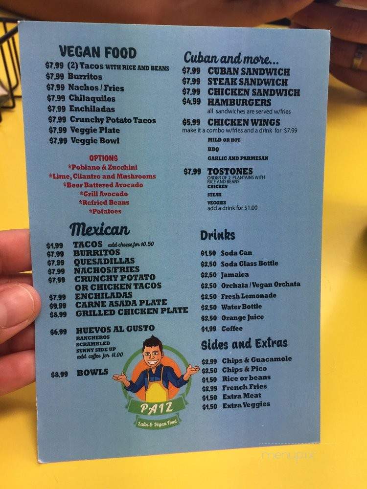Paiz Latin & Vegan Food - Las Vegas, NV menu_pic