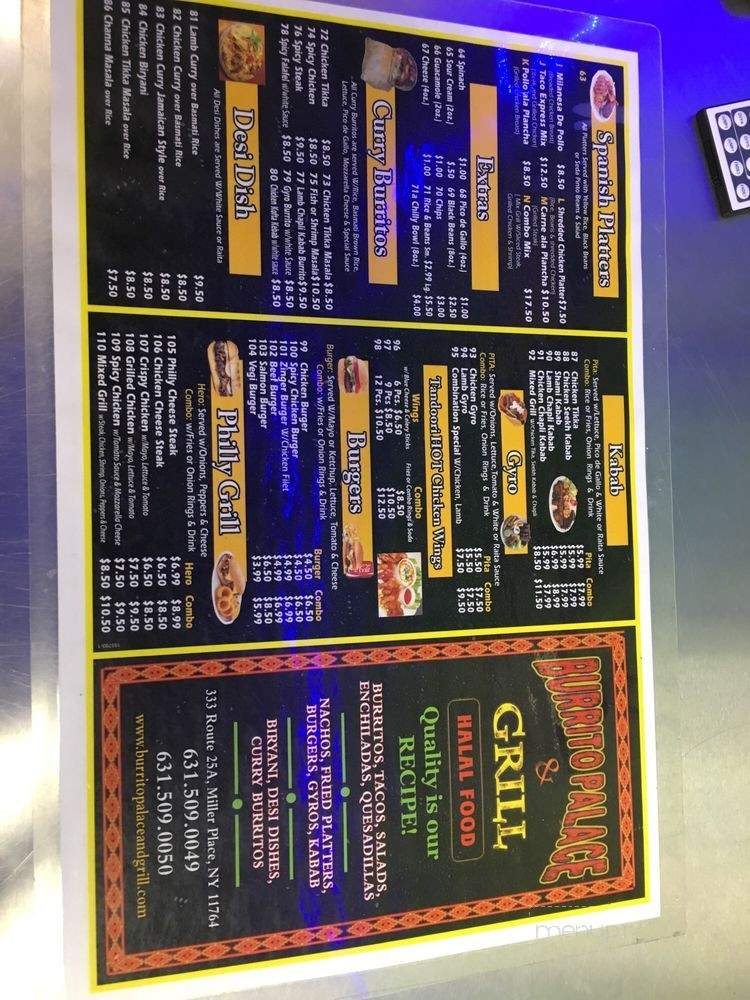 Burrito Palace and Grill - Miller Place, NY menu_pic