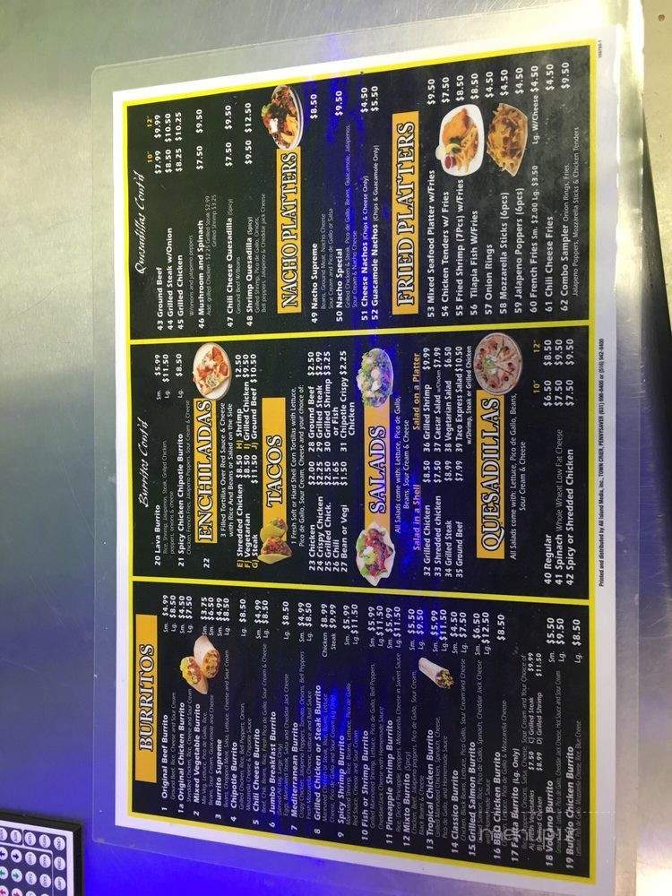 Burrito Palace and Grill - Miller Place, NY menu_pic