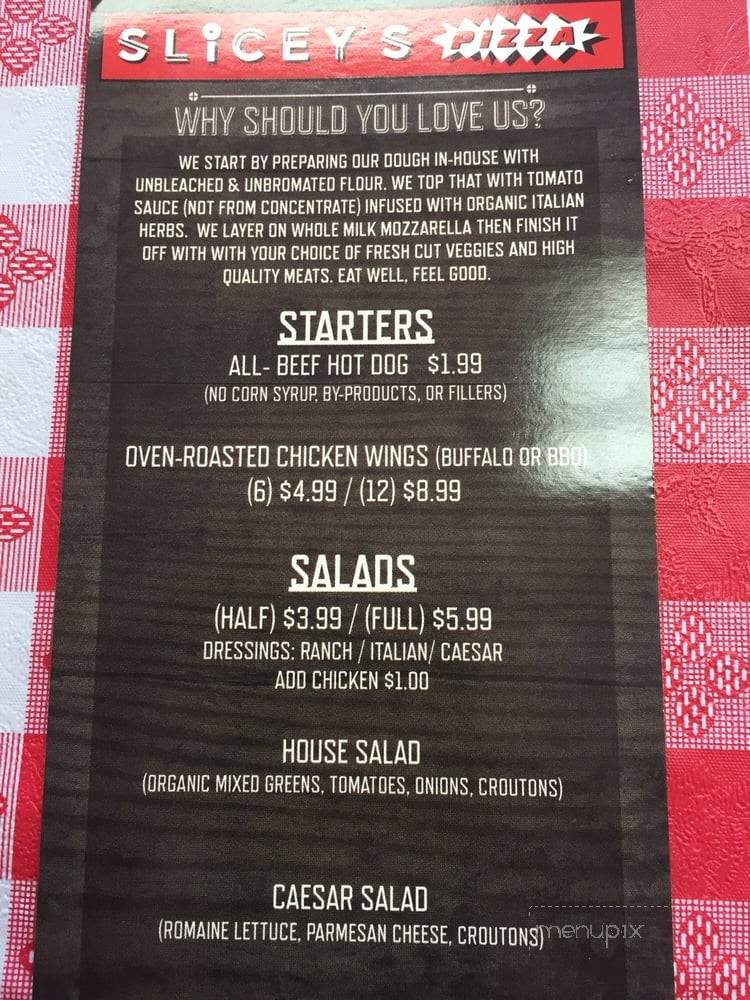 Slicey's Pizza - Los Angeles, CA menu_pic