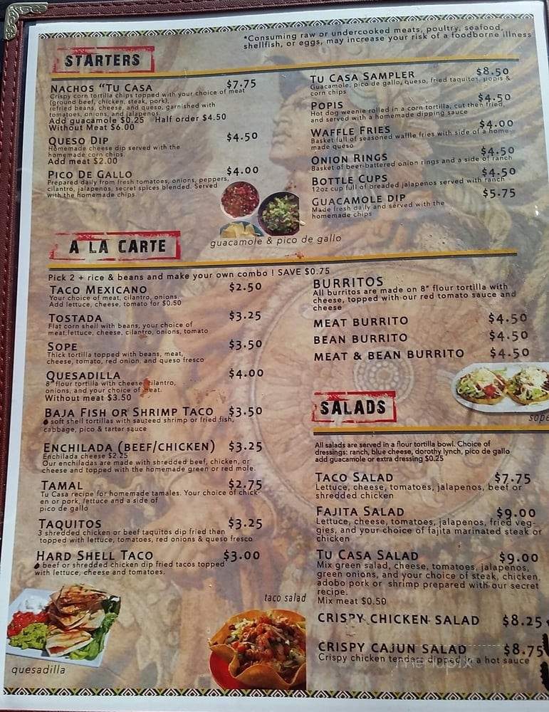 Tu Casa Restaurant - Norfolk, NE menu_pic