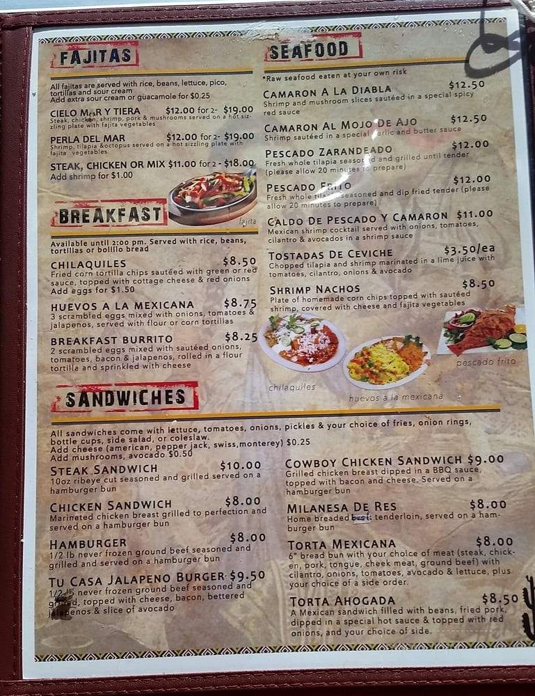 Tu Casa Restaurant - Norfolk, NE menu_pic