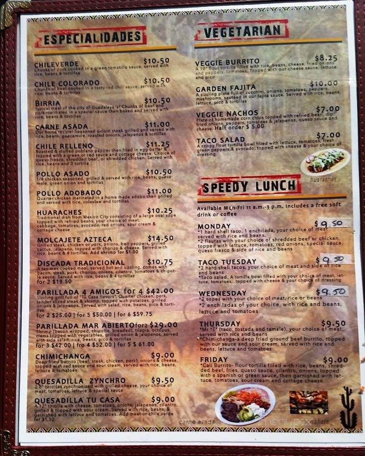 Tu Casa Restaurant - Norfolk, NE menu_pic