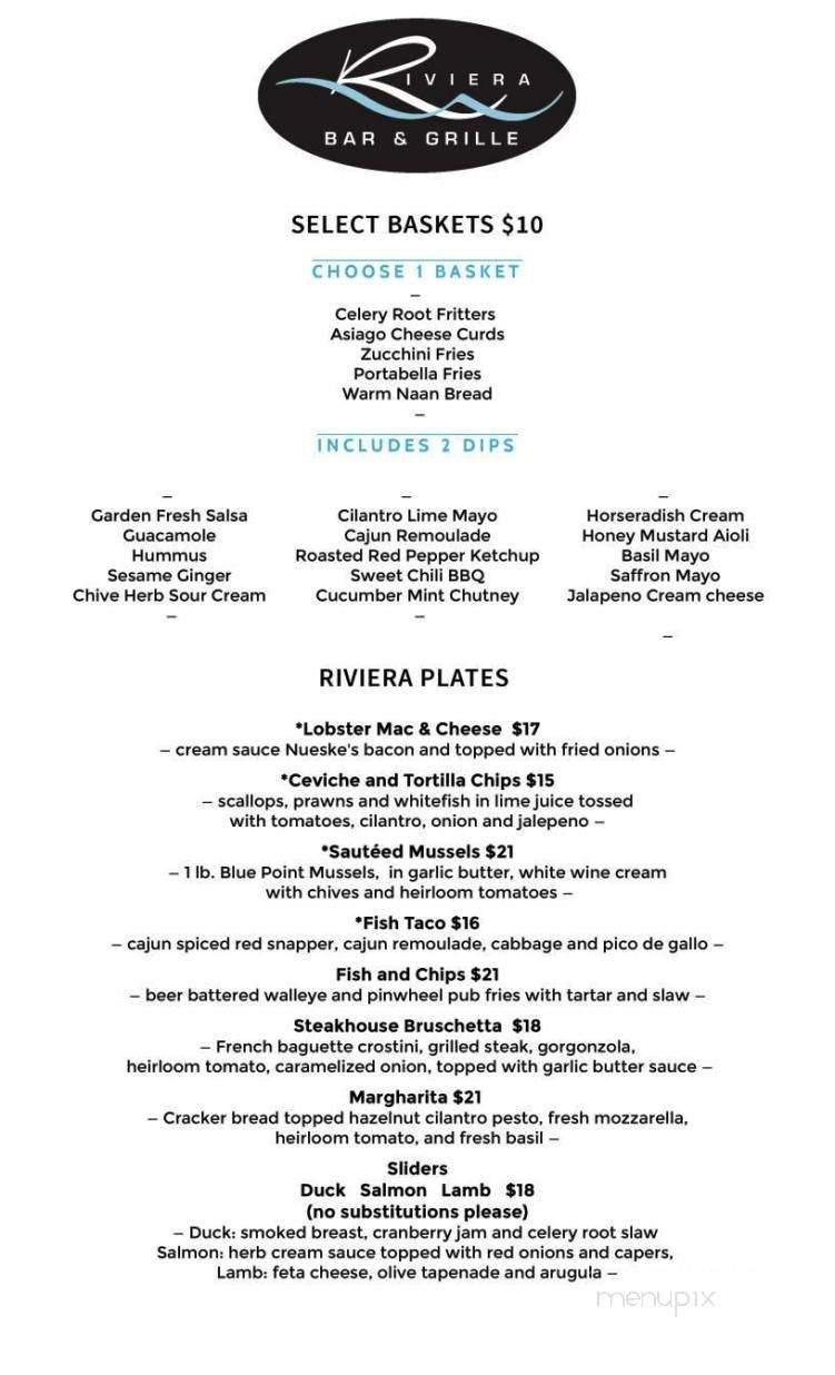 Riviera Bar and Grille - Green Bay, WI menu_pic