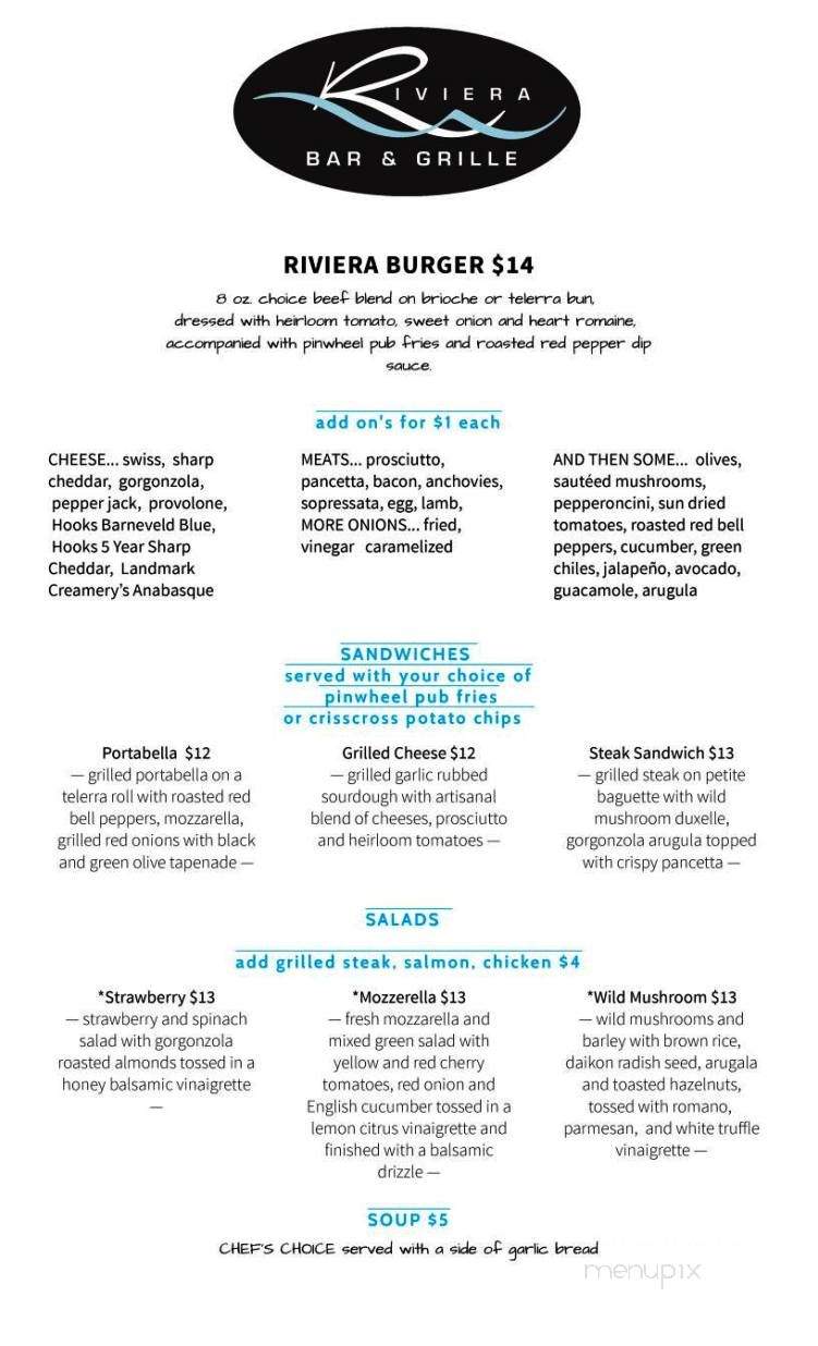 Riviera Bar and Grille - Green Bay, WI menu_pic