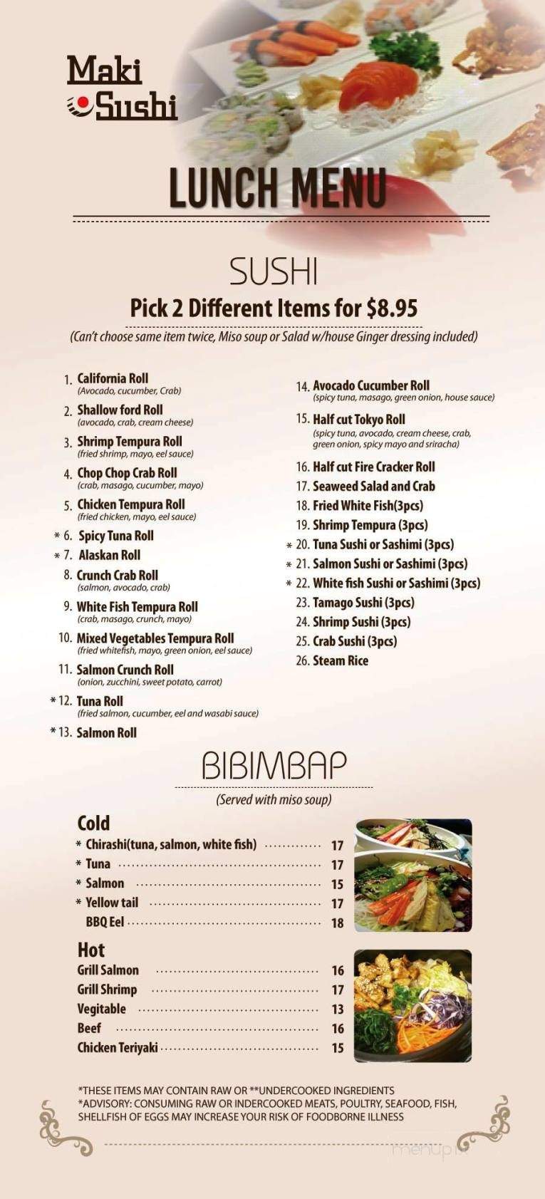 Maki Sushi - Alpharetta, GA menu_pic
