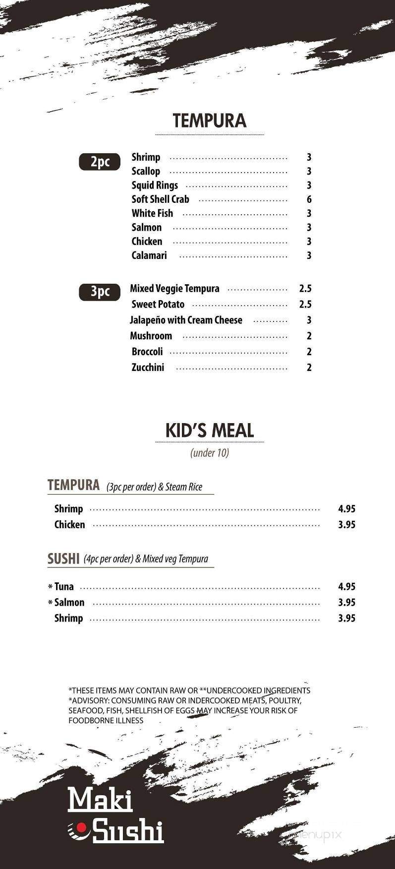 Maki Sushi - Alpharetta, GA menu_pic