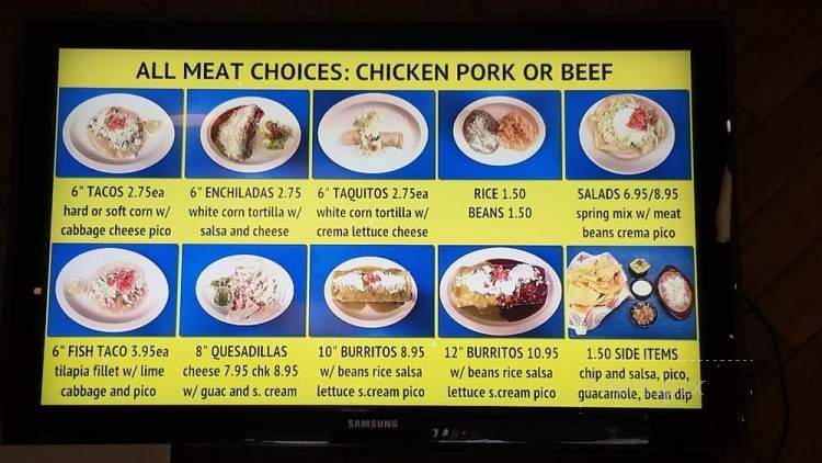 Maria's Authentic Mexican - Canyon City, OR menu_pic