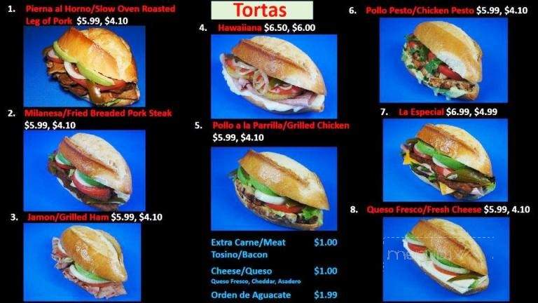 Tortas Las Tortugas - Garland, TX menu_pic