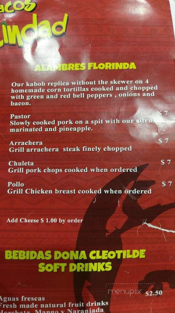 Tacos La Vecindad - Garland, TX menu_pic