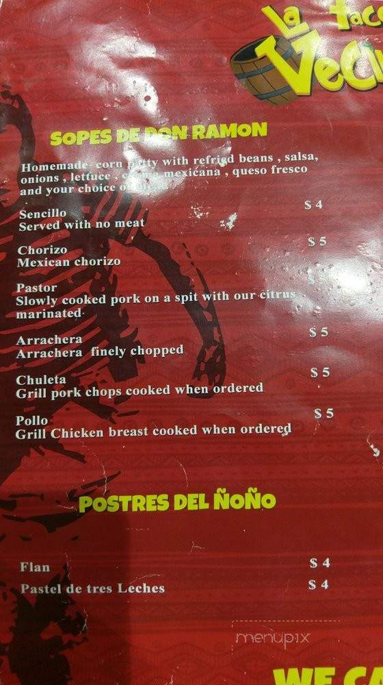 Tacos La Vecindad - Garland, TX menu_pic