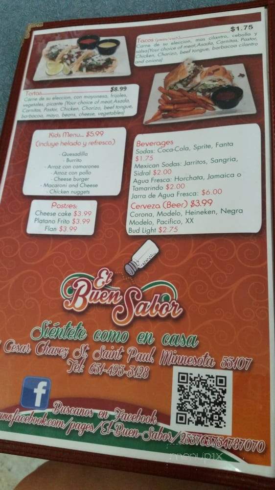 El Buen Sabor Restaurant - Saint Paul, MN menu_pic