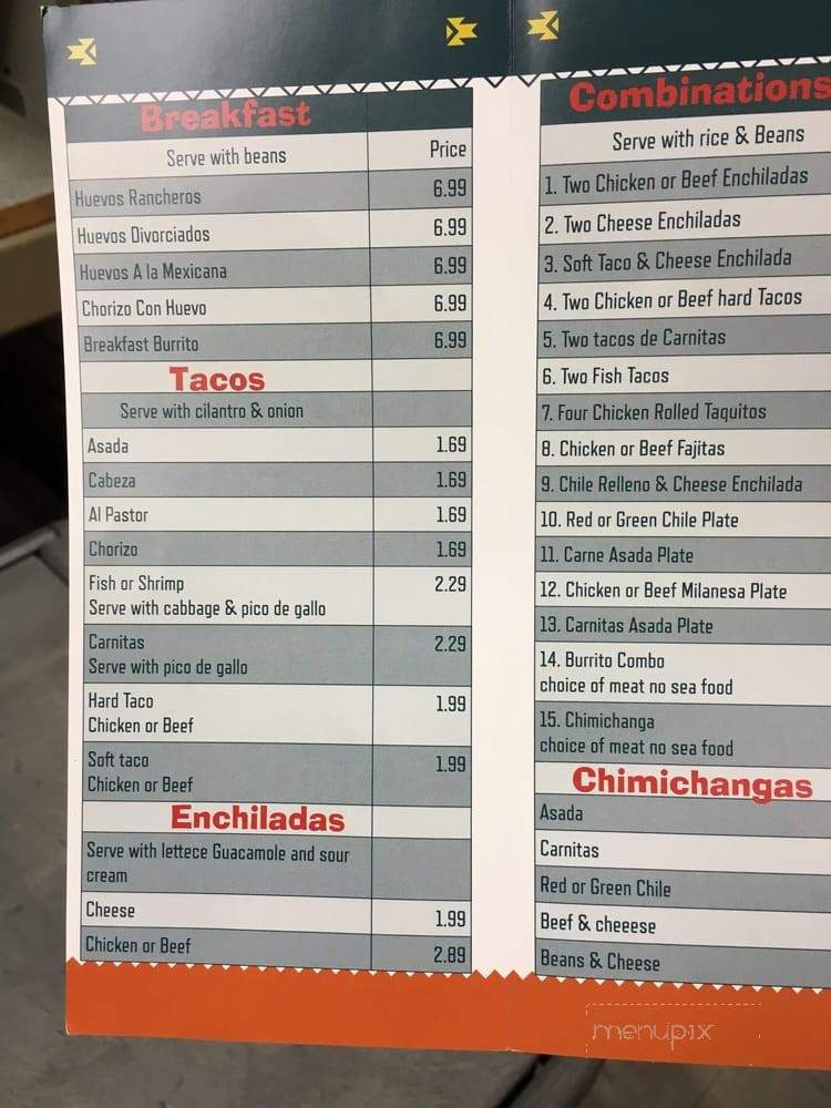 Hot Burrito Mexican Food - Tempe, AZ menu_pic