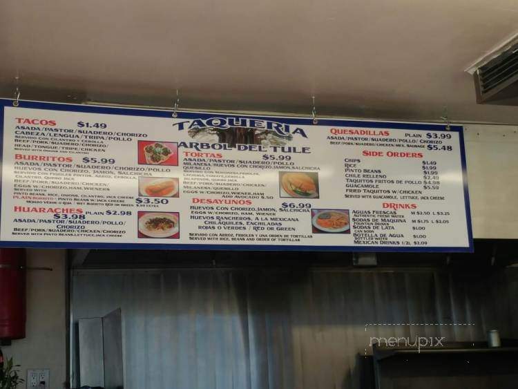 Taqueria Arbol Del Tule - Rowland Heights, CA menu_pic
