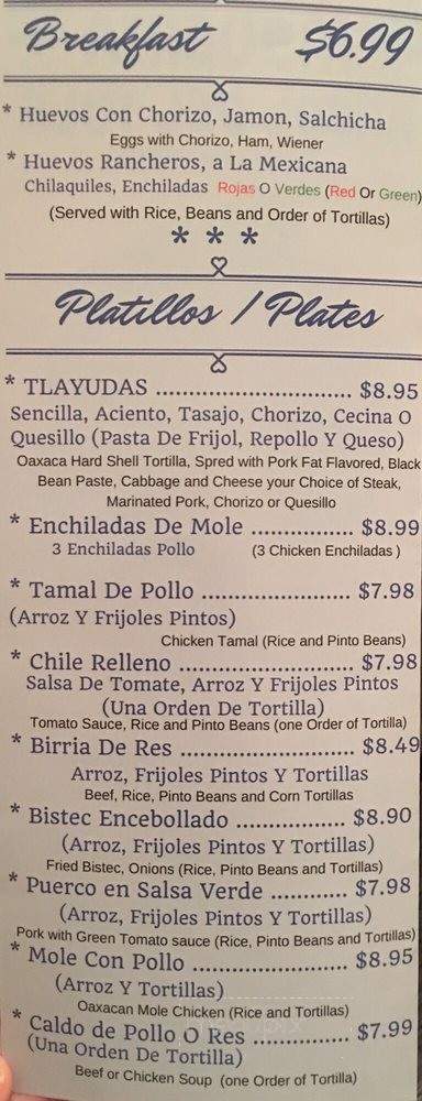 Taqueria Arbol Del Tule - Rowland Heights, CA menu_pic