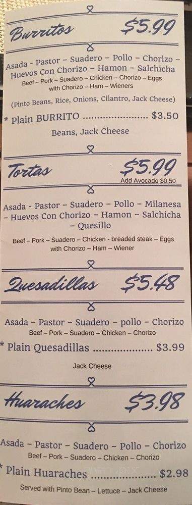 Taqueria Arbol Del Tule - Rowland Heights, CA menu_pic