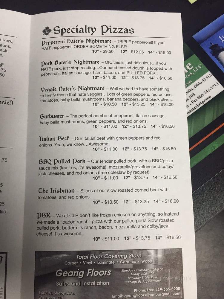 Coach Lamb's Pizza - Delta, OH menu_pic