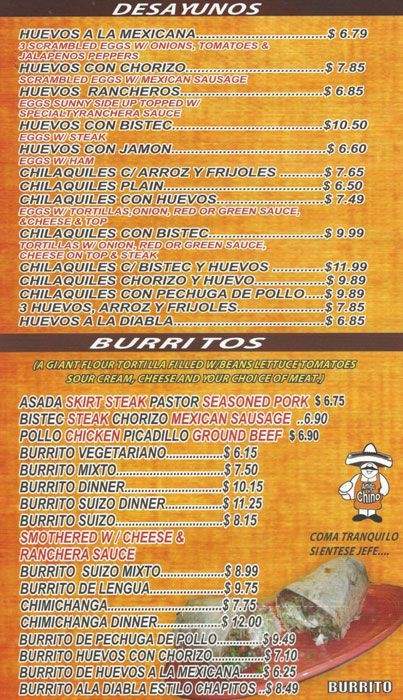 Taqueria Amigo Chino - Chicago, IL menu_pic