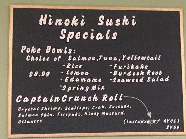 Hinoki Sushi - Reno, NV menu_pic