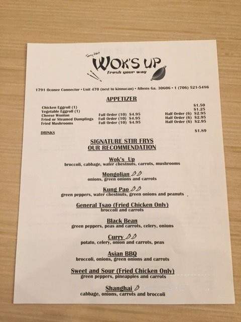 Wok's Up - Bogart, GA menu_pic