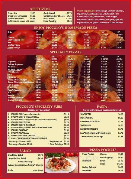 Piccolo's Pizzeria - Tiskilwa, IL menu_pic