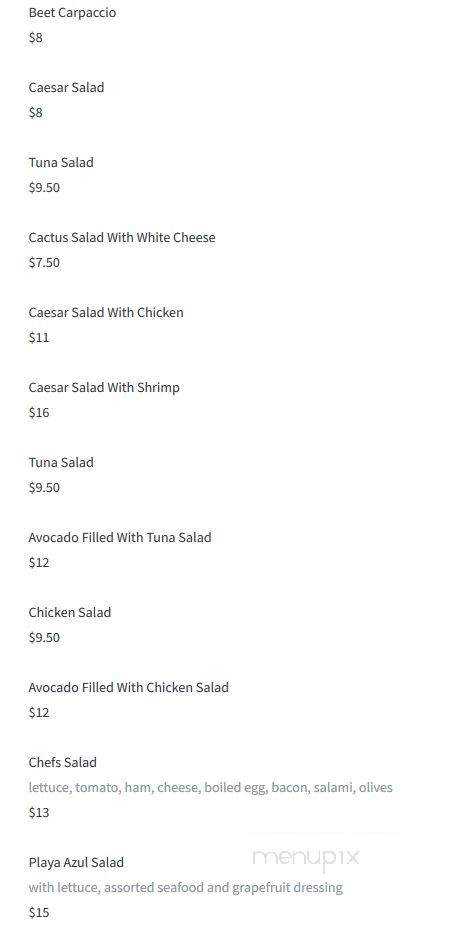 Playa Azul - Sparks, NV menu_pic
