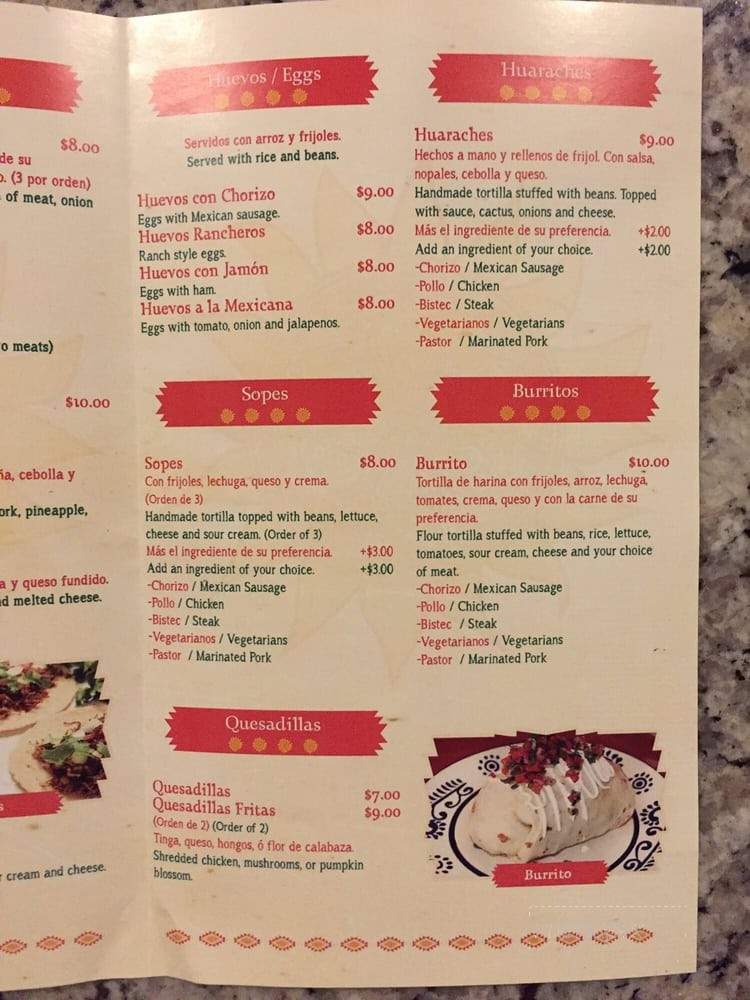 Los Cuatro Soles - Philadelphia, PA menu_pic
