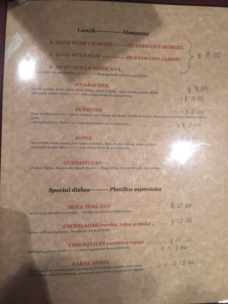 Los Cuatro Soles - Philadelphia, PA menu_pic
