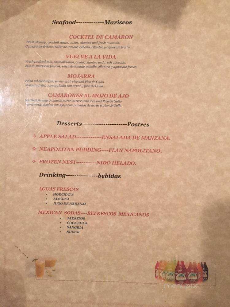 Los Cuatro Soles - Philadelphia, PA menu_pic