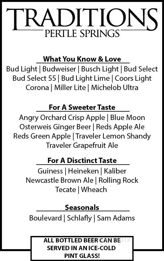 Traditions Restaurant - Grovespring, MO menu_pic