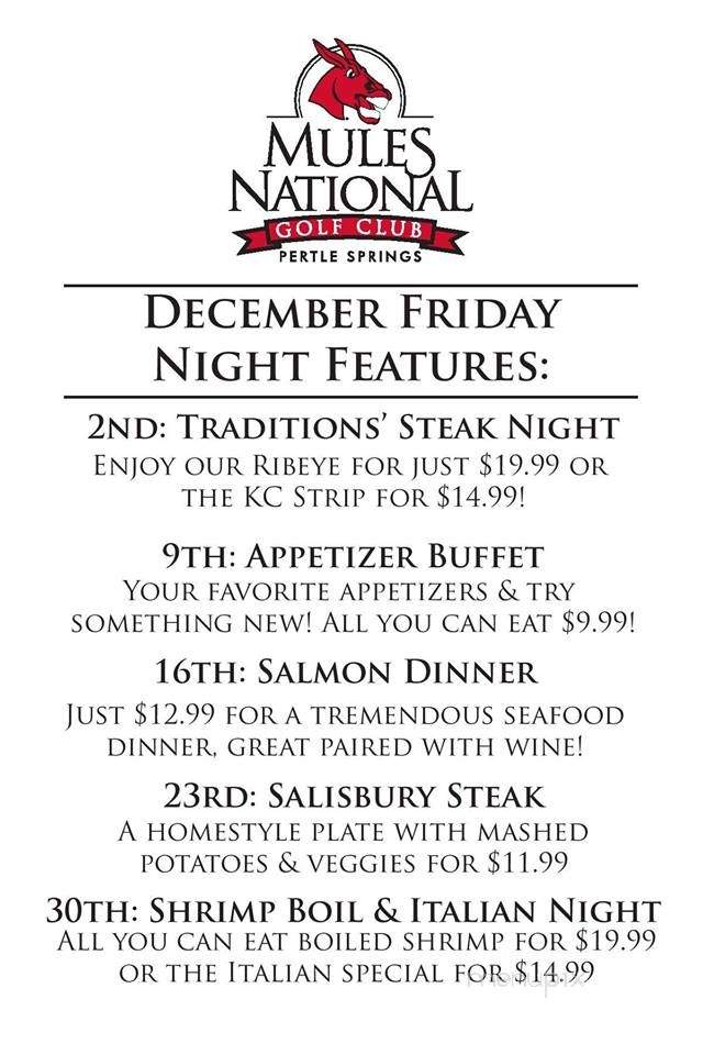 Traditions Restaurant - Grovespring, MO menu_pic