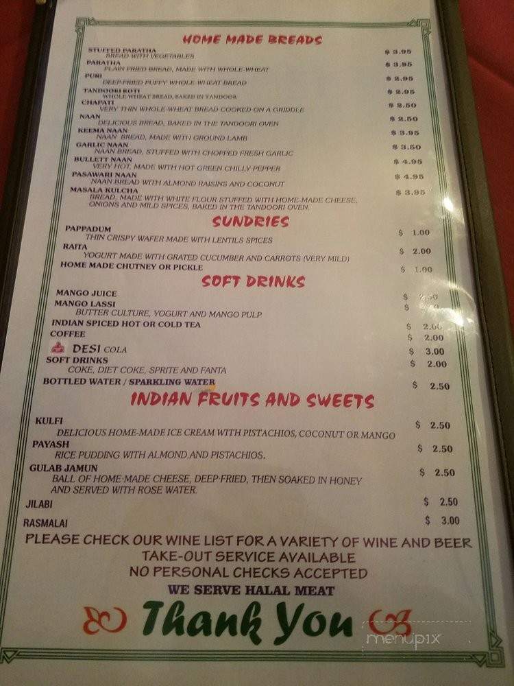 Touch of India - Johns Creek, GA menu_pic