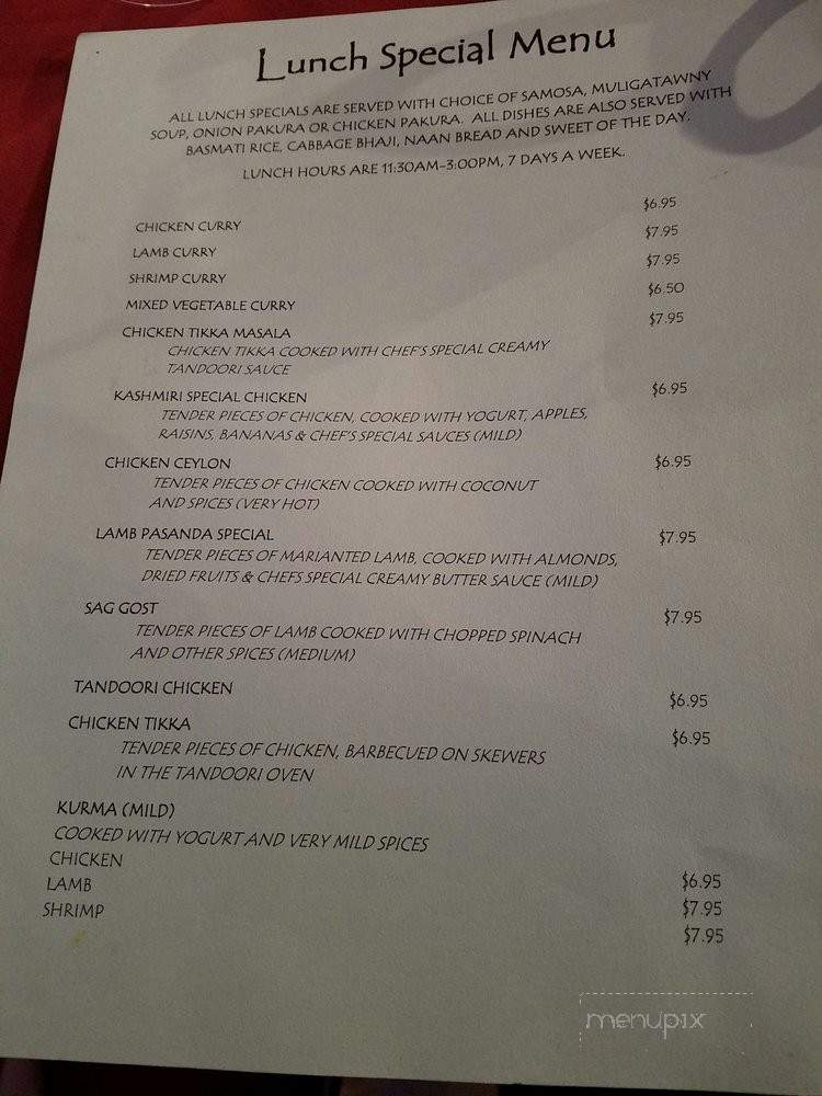 Touch of India - Johns Creek, GA menu_pic